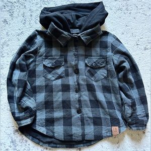 Little bipsy hooded shacket in color pewter